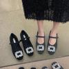 Casual single shoes sweet and elegant foot cover solid color heels bag head non-slip fashion thick heel