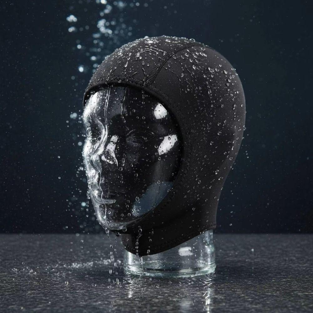 Stretchable Diving Hood Waterproof Surf Diving Cap Black Swimming Cap  Spearfishing