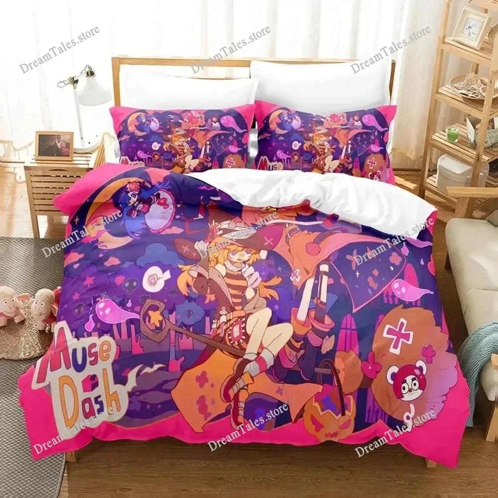 New Muse Dash Game Bedding Set Single Twin Full Queen King Size Bed Set Adult Kid Bedroom Duvet Cover Sets 3D Print Game Anime
