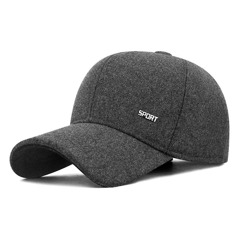 Herren Herbst Winter Hut Mittelalterliche und Ältere Dickes Fleece Papa Baumwollmütze Ohrenschutz Wolle Kältefest Warm Baseballkappe