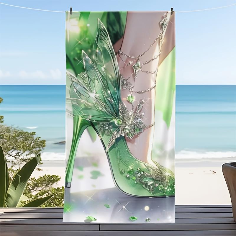 Hello Summer Colorful Flip Flop Pattern Beach Towel Quick Dry Microfiber Large Towel For Swimming Pool Beach Bath Outdoor