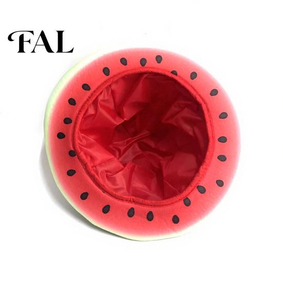 Kreativ Vattenmelonmönstrad Hatt Festmössa, Bredbrättad Solskyddshatt för Kostymfester, Leksam Sommarstrandhatt Lättviktig Elastisk Unisex Huvudbonad