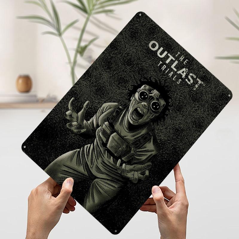 

The Outlast Trials Game Tinplate Poster Customized Wall Art Vintage Retro Metal Signs for Bathroom Decor Office Decoration Room 7.9x11.8In(20x30cm)