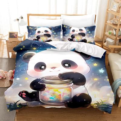 Set Copripiumino Panda Set Biancheria da Letto Piumone Set Biancheria da Letto 3D per Bambini Misura Singola King