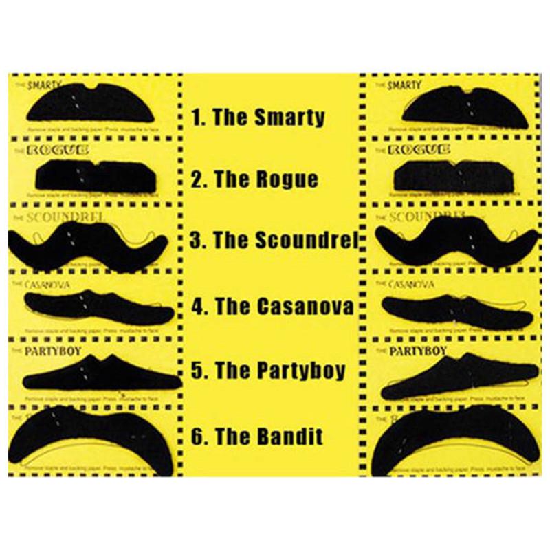 12ks/balení Party Halloween Falešný knír Legrační cosplay foto rekvizity Kostýmní vousy