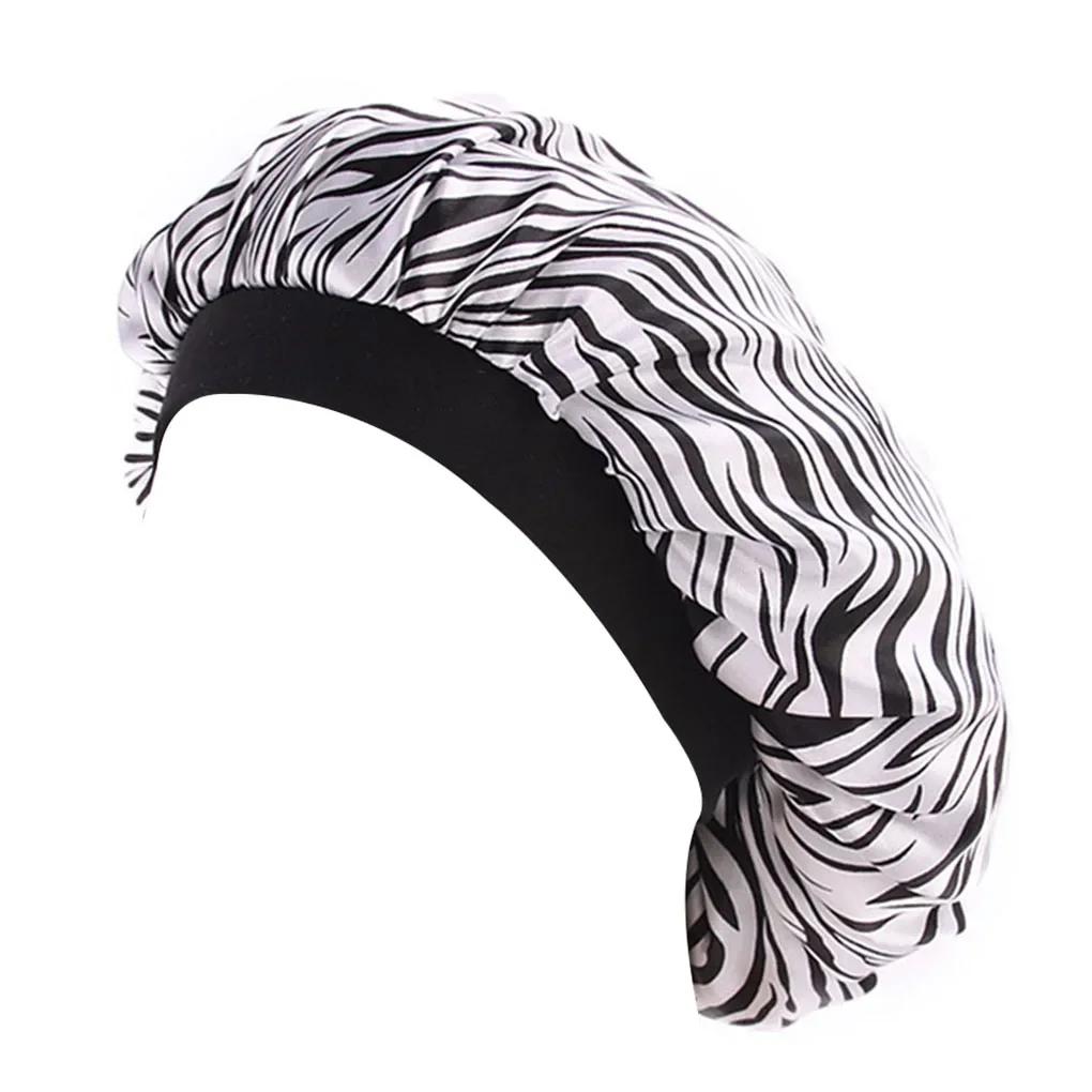 Blumen-Schlafhaube mit breiter Krempe für Frühling, Herbst, Winter, Unisex für Erwachsene, Satin, für Männer und Frauen