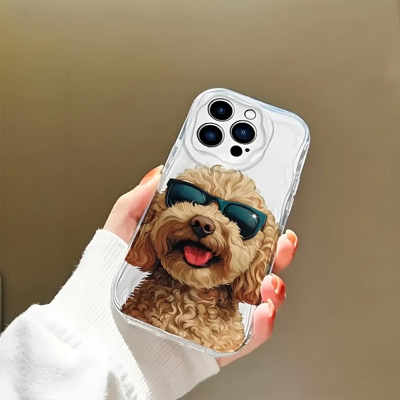 Poodle pattern phone case suitable for iPhone 17 16 15 14 13 12 11 Pro/ Max /Plus anti-fall and shockproof back cover