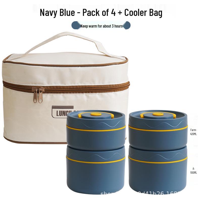 Nepropustný vícevrstvý izolovaný obědový box z nerezové oceli 304 pro kancelář a školu, vhodný do mikrovlnné trouby a přenosný