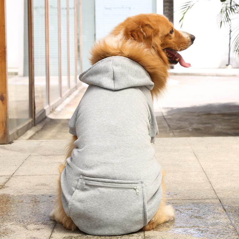 Dog Jacket Hooded Outfit Warm Costumes Fall Winter Pet Clothes for Large Dog,Long Sleeve Sweatshirt Jacket for Pets