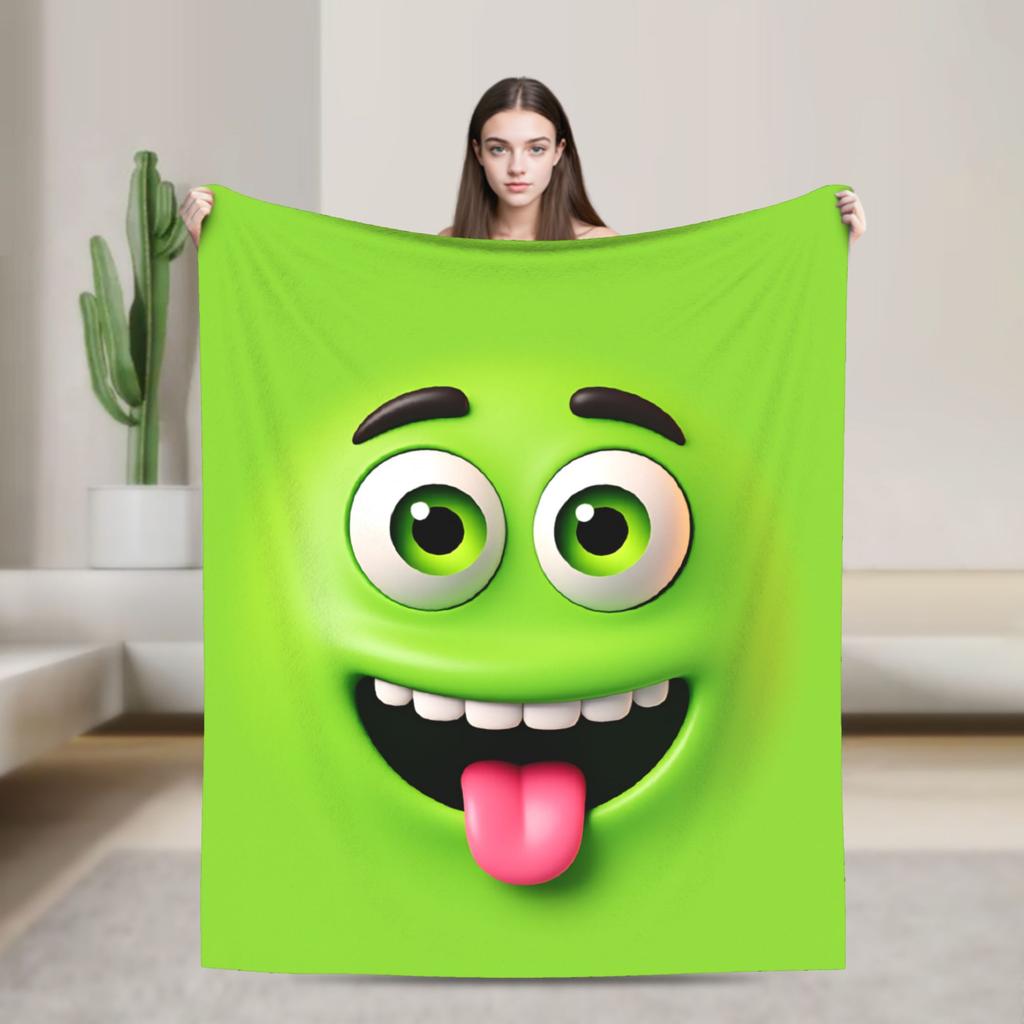 Warm Cozy Throw Blanket Plane Travel An Angry Face And Eyes Funny Meme Blankets Flannel Bedspread For Bedroom Sofa Bed Cover