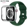 Glas+Gehäuse+Armband Für Uhrenarmband 44mm 41mm 45mm 40mm 38mm 42mm Silikonarmband iWatch Serie 9 8 3 4 5 6 SE 7 Armbänder