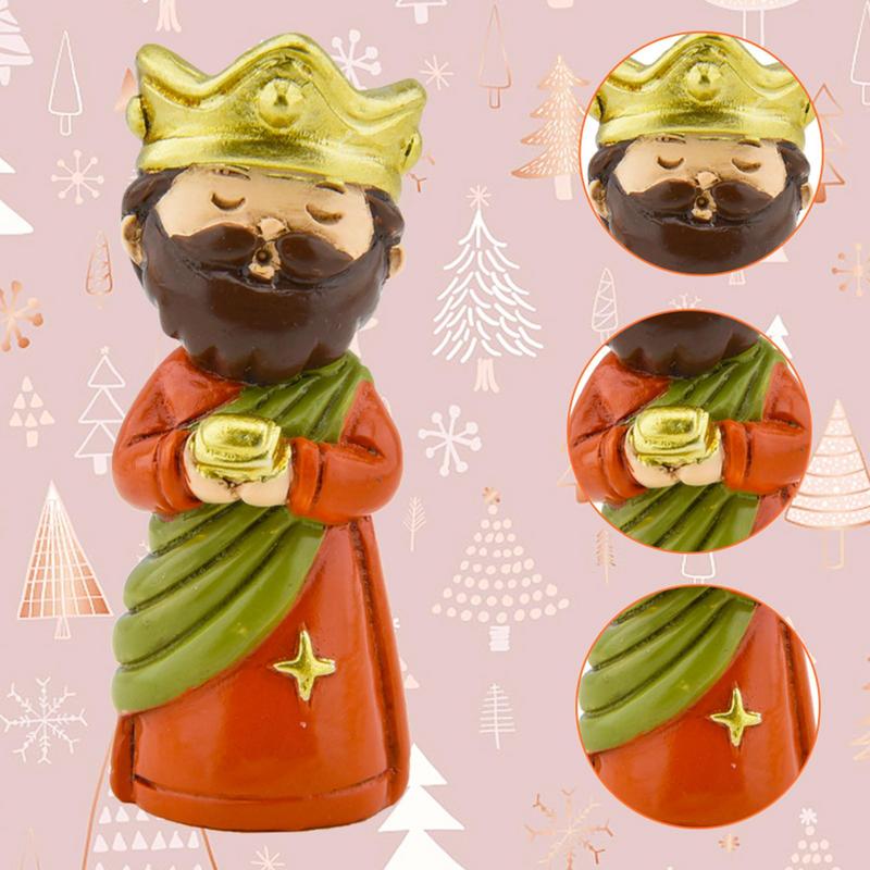 2025 Nativity Advent Calendar 24pcs Nativity Scene Resin Colorful Statue Set Christmas Countdown Calendar Toy for Festival Decor