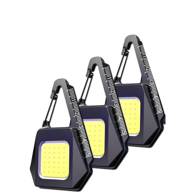 Multi-functional  Magnetic COB Work Light Key Chain Lights Type-C USB Rechargeable Flashlight Mini Camping Lantern Torch