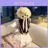 Japanese Style Straw Sun Hat For Women With Large Brim And Adjustable Fit