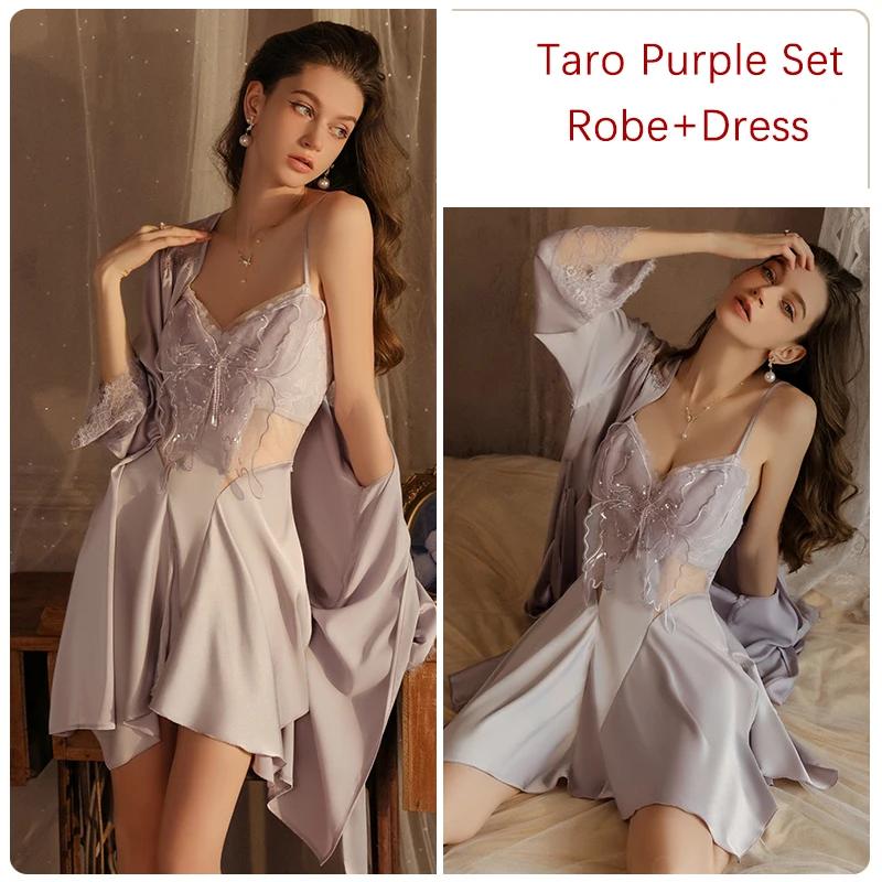 Pyžamový set Summer Sleeping Dámská Butterfly Mesh Mesh Košíčky podprsenky Sexy pyžamo