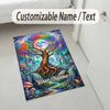 Forest Creatures Theme Soft Crystal Velvet Rug Custom Name & Text Print Non Slip Floor Rug for Bedroom Living Room