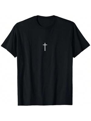 Simple Cross Design T-Shirt
