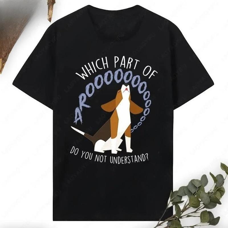 

Beagle Women Funny Dog Arooo Lover Cute Printed Tshirt Pet Tops Kawaii Casual Summer Casual Women Tshirt Soft Clothing - Men ... S