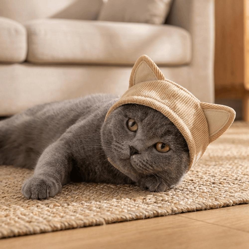 Cat Ear Design Dog Grooming Earmuff Noise Cancel Pet Headgear Cat Sedation Hat  Noise Protection