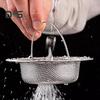 Filtre d'évier de cuisine en acier inoxydable Grand support de débris alimentaires Panier de vidange anti-obstruction à mailles fines Poignée facile à soulever Filtre d'égout durable