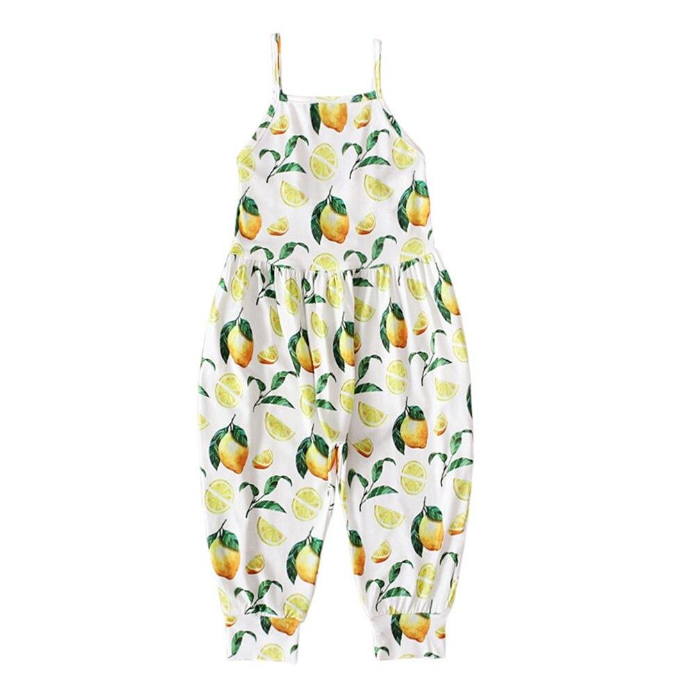 Toddler Jumpsuit Sleeveless Open Back Girls One Piece Strap Romper with Pockets