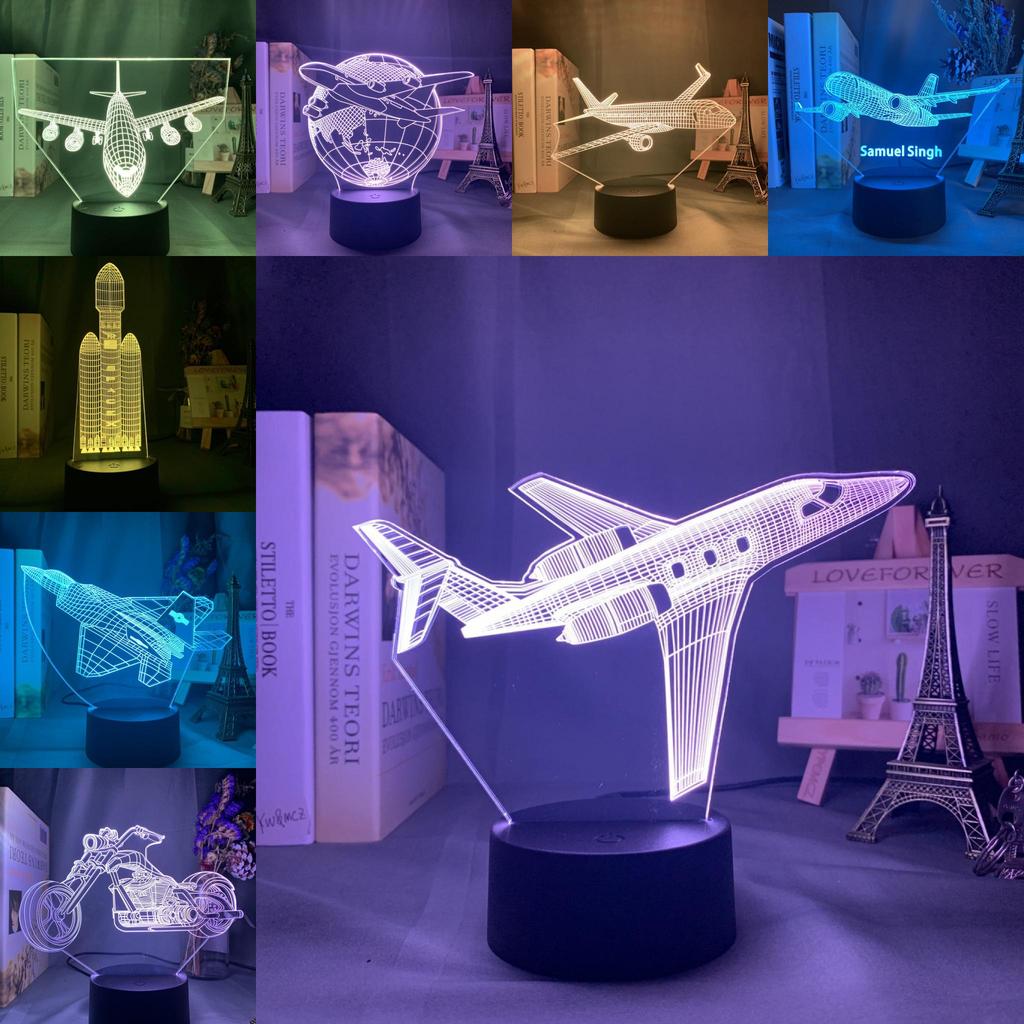 Transportation Animal 3d Led Night Light With Touch Control And For Kid Room Decor