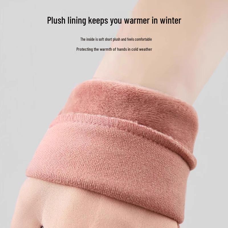 Winter Windproof Waterproof Touchscreen Cycling Gloves for Men & Women - Plus Velvet Warm for Outdoor Sports & Driving