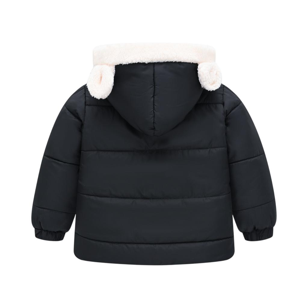 Kids' Ear Pocket Coat - Solid Color Short Cotton Jacket