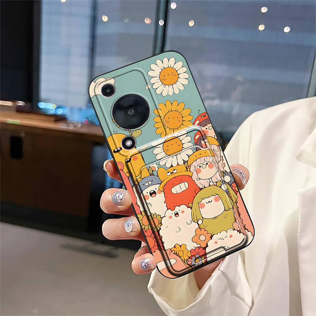 TPU Back Cover Phone Case For Huawei Enjoy70/70S/NOVA Y72 4G Card bag Silicone Card sleeve Anti-dust Fashion Design Cute
