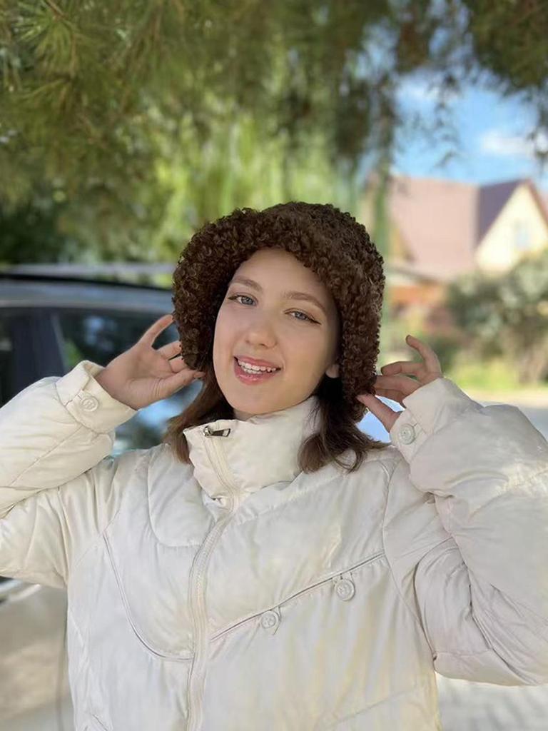 Cappello da pescatore invernale da donna in lana di agnello, cappello a cloche alla moda, cappello caldo con tesa larga, cappello da donna WGLUVF taglia unica per tutte