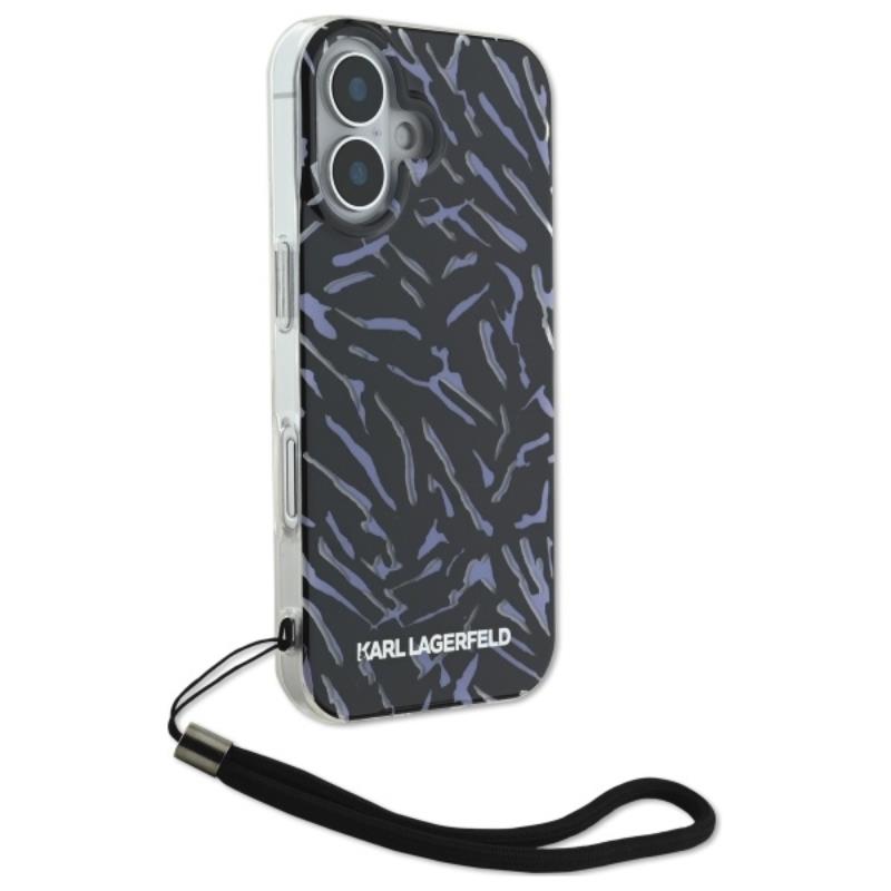 Karl Lagerfeld Zebra With Cord - Etui Iphone 16 (Fioletowy)