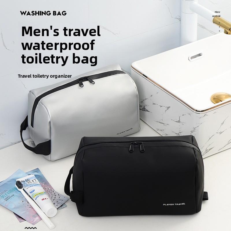 Travel Toiletry Bag For Men Pu Material Modern Minimalist Organizer With Wet Dry Separation For Business Travel