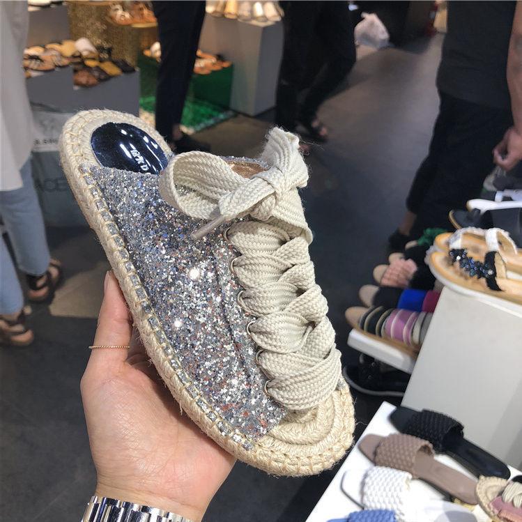 Fashion Casual summer bright skin fashion women's straw slippers cane shoes handmade natural style comfortable sandals fisherman shoes