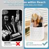 Make Up Brush Organizer with Lid 360 Rotating Makeup Brush Holder Storage Box for Vanity  Bathroom 5 Slot Brushes Cup