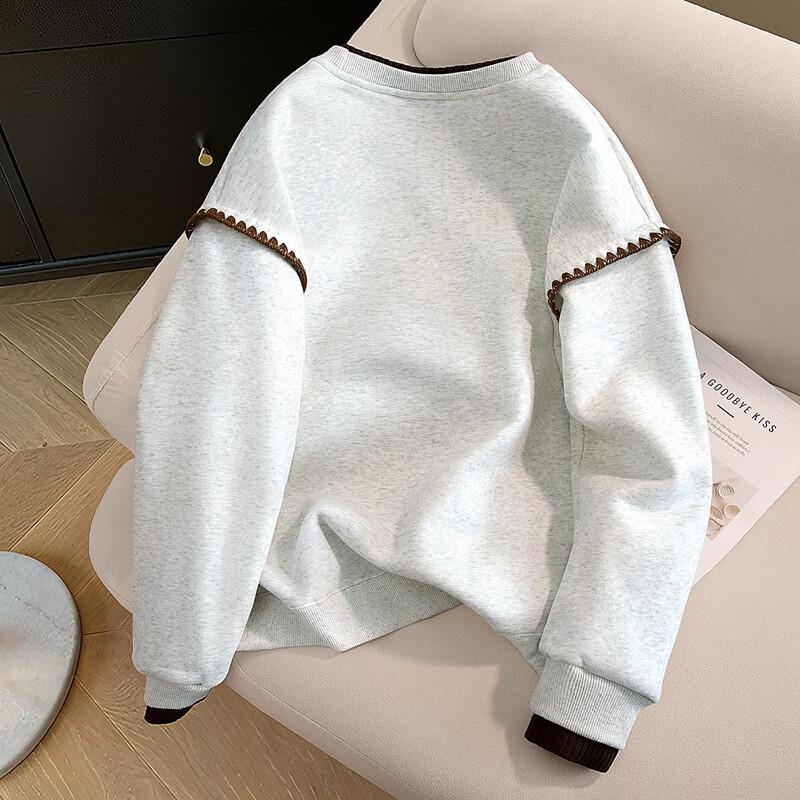 Cypress House Women's Color-block Fleece Round Neck Sweatshirt