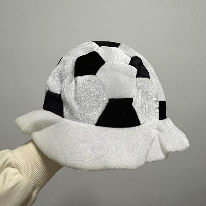 Carnival Party Boy Football Soccer Fans Cap Funny Hat White Black Football Headdress Adult Cosplay Dress Up Accessories