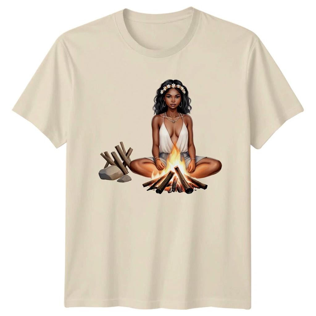 Camping Campfire Woman Nature Outdoor Men Women Graphic Tee