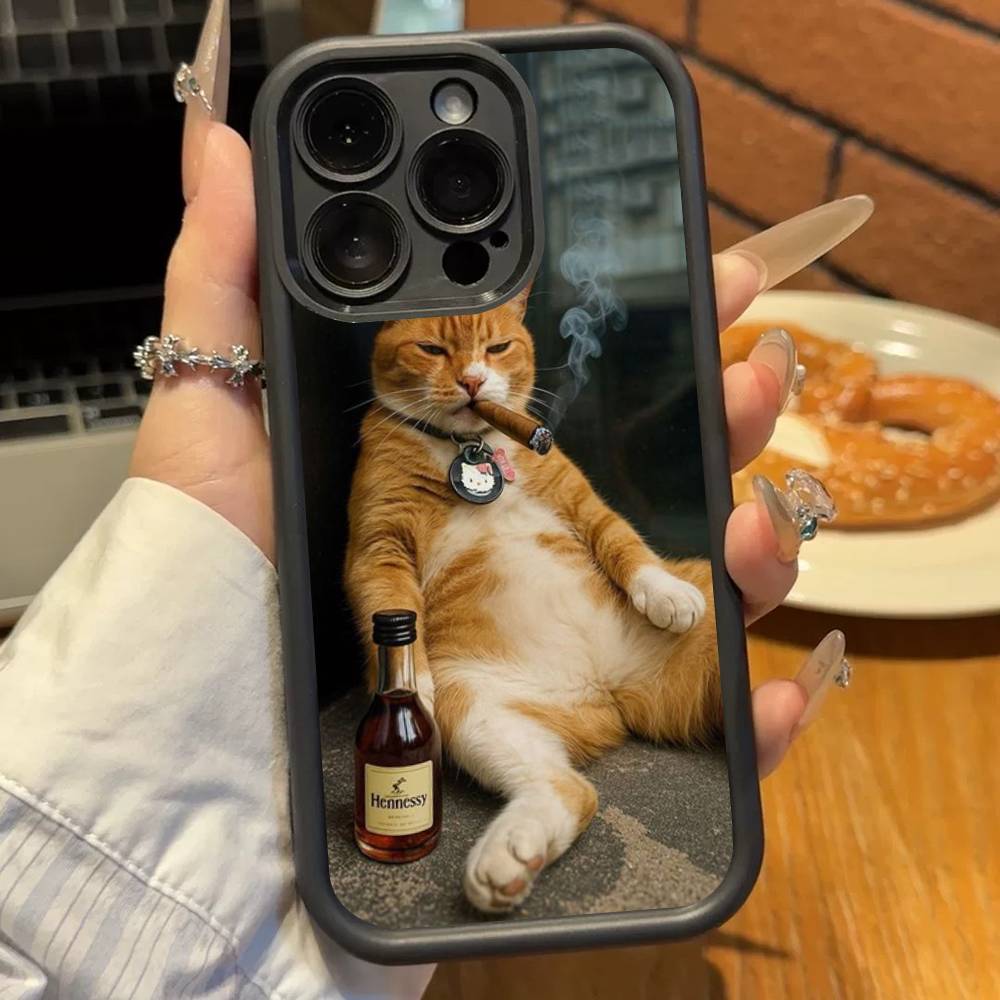 

Забавный Милый Чехол для Телефона с Кошкой Для iPhone 11 12 13 14 15 16 17 Pro Max Ударопрочный Мягкий ТПУ Задняя Крышка iPhone 14 plus