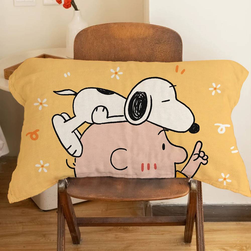 Classic Comic S-Snoopy Dog Pillow Towel Made Of Polyester Non-slip Cartoon Style Breathable Washable Pillowcase For Home Use