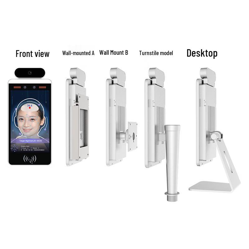 SMTON 8-inch Android Facial Recognition Access Control Terminal with Temperature Measurement CN Plug (adapter Included)
