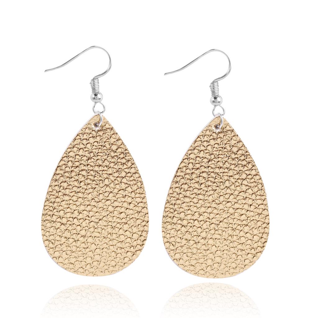 Earrings Leaf Earrings Gold Simple Double Layer Hollowed Out Leaf Earrings Vintage Double Layer Teardrop Straw Large Circle Women's Earrings