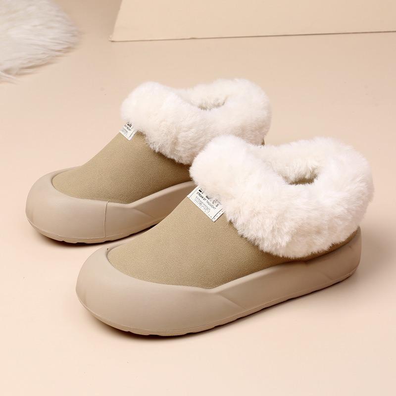 Korean-Style Women's Winter Boots with Fleece Lining Thickened Cotton-Lined Boots Warm Flat-Soled Soft-Sole Casual Women's Cotton Shoes