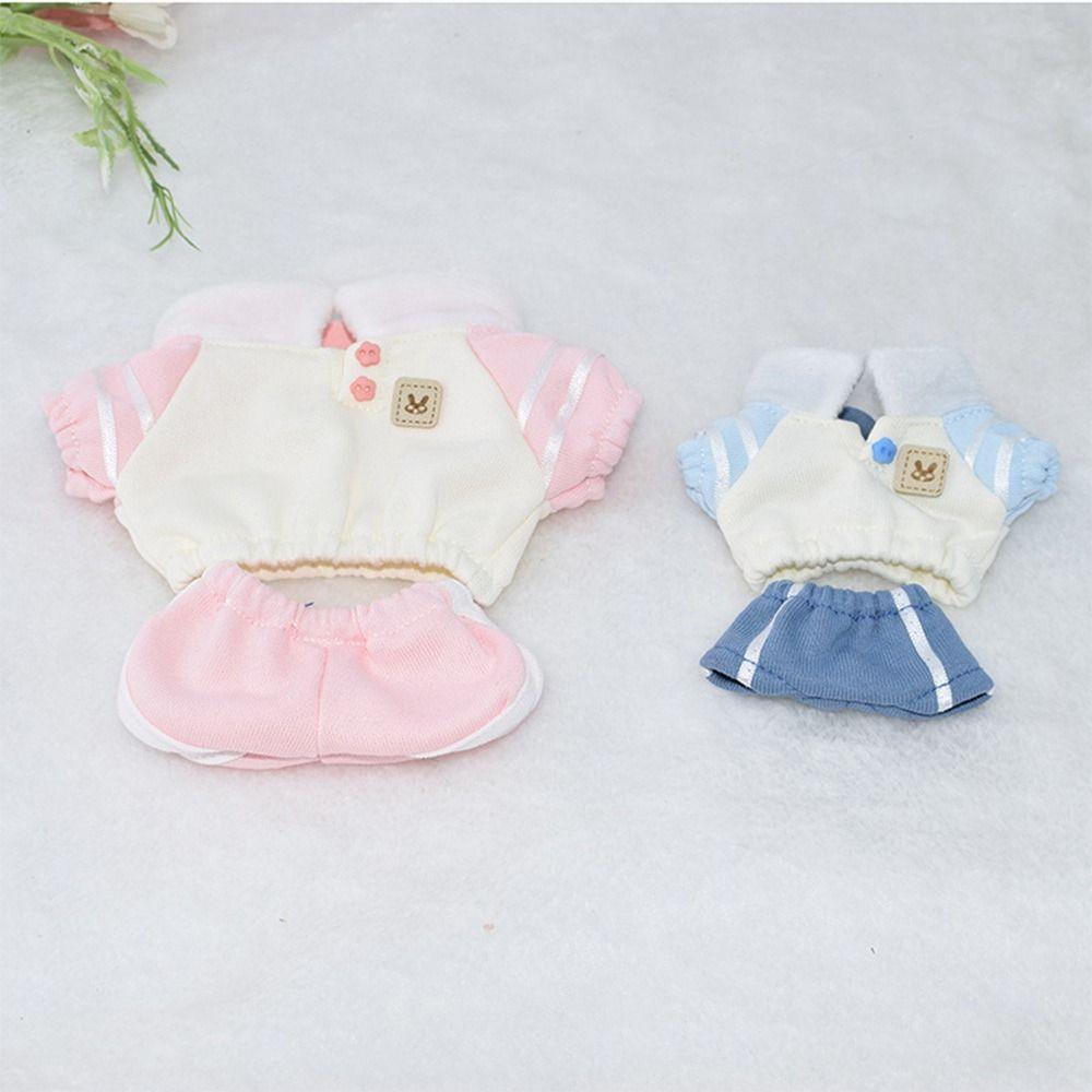 Replacement Outfit Dolls Lapel Hoodies Set Sweater Short Dollhouse Accessories For 10/20cm Doll