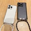 Transparent Shockproof Soft TPU Case For iPhone 14 13 11 12 Pro Max XR XS X 7 8 6S Plus SE3 Plating Button Cord Chain Rope Cover