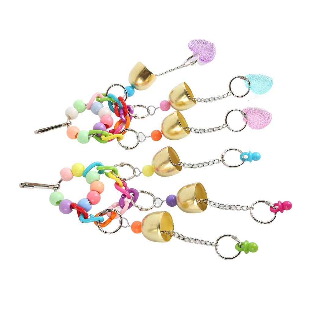 Vogelglocken Spielzeug Liebe Lustig Bissfestigkeit Liebesherz und Schnuller Hängendes Papagei Glockenspiel für