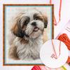 Shih Tzu Plný 14CT 2 nitě DIY Vyšívací sada s počítáním pro dospělé Domácí dekorace Vyšívací sady s křížkovým stehem 40x50cm