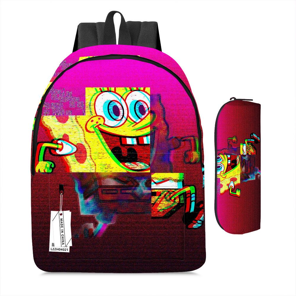 Spongebob Squarepants Children'S School Bag Male And Female Students Backpack Kindergarten Cute Cartoon Backpack Pencil Bag