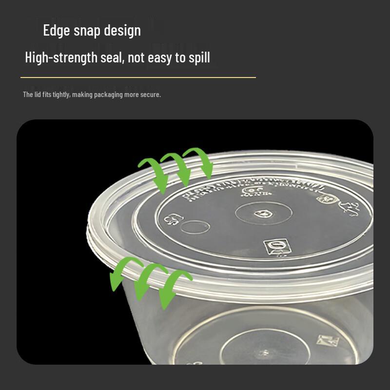 450ml Round Disposable Food Containers with Lids