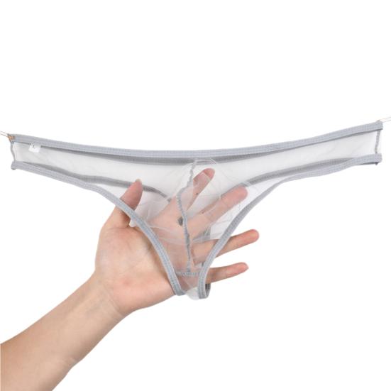 Men Briefs Stretchy See-through Low Waist No Bound Feeling Mesh Men Underpants Inner