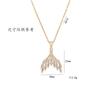 Boho Colorful Zircon Mermaid Fish Tail Pendant Necklace for Women Lady Gold Color Elegant Stainless Steel Chain Jewelry Gift
